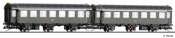 Tillig 01092 - TT - 2-tlg. Set Personenwagen 2. Kl., DB, Ep. III